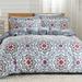 Dolce Mela 6 Piece Queen Duvet Cover Set Pima Cotton in Blue/Green/Red | Wayfair DM634Q