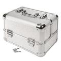TecTake Beauty Box Cosmetic Make up Vanity Jewellery Nail Mobile case Silver