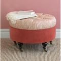 Eastern Accents Rena Professional Cocktail Ottoman Polyester in Brown/Red | 20.25 H x 29 W x 29 D in | Wayfair OTD-393