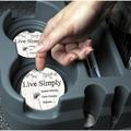 CounterArt Absorbent Stone Live Simply Car Coaster Stoneware in Black/White | 0.3 H in | Wayfair 92226