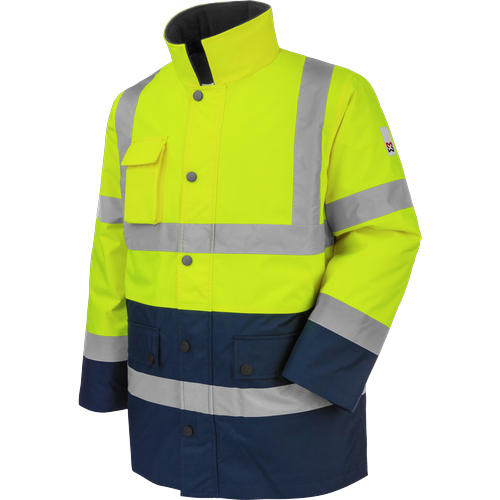Parka de travail Würth MODYF haute-visibilité LUMEN jaune/marine