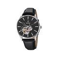 Festina Men's Automatic Watch with Black Dial Analogue Display and Black Leather Strap F6846/4