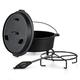 Big BBQ Dutch-Oven Guernsey 4.5 made of cast iron | ready-baked 10er cast iron cooking pot | 3.7 litre fire pot with lid lifter, lid stand or pot stand | roaster with feet
