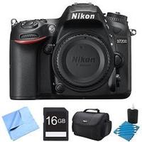 Nikon D7200 DX-Format 24.2MP Digital HD-SLR Body with 3.2" LCD WiFi NFC 16GB Bundle