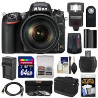 Nikon D750 Digital SLR Camera & 24-120mm f/4 VR Lens with 64GB Card + Battery & Charger + Messenger