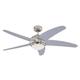 Westinghouse Lighting 72220 Bendan One-Light 132 cm Five-Blade Indoor Ceiling Fan, Satin Chrome Finish with Opal Frosted Glass