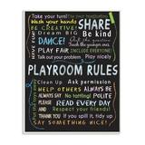 Stupell Industries Playroom Rules Chalk Wall Plaque Framed Art Wood in Black/Brown/Yellow | 10 H x 15 W x 0.5 D in | Wayfair brp-1790_wd_10x15