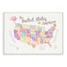 Stupell Industries United States US Map Water Color Wall Plaque Canvas in Indigo/Yellow | 10 H x 15 W x 0.5 D in | Wayfair brp-1804_wd_10x15
