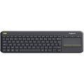 Logitech K400 Plus Wireless Touch TV Keyboard With Easy Media Control and Built-in Touchpad, AZERTY French Layout - Black