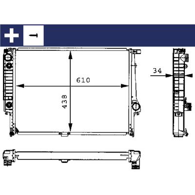 MAHLE Kühler, Motorkühlung für BMW 1712360 1709459 17111723467 CR 326 001S