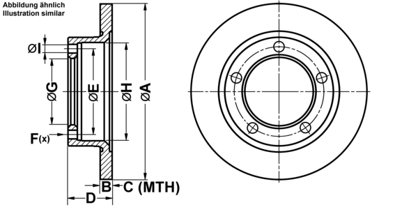 ATE Bremsscheibe 24.0112-0130.1 vorne rechts links voll 272mm für LADA 2121-3501070 Image