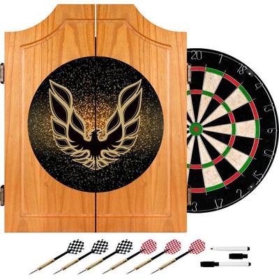 Trademark Global Pontiac Firebird Black Wood Dart Cabinet Set