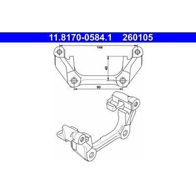 ATE Halter, Bremssattel hinten rechts links für MINI 34216757246 34216768462 11.8170-0584.1