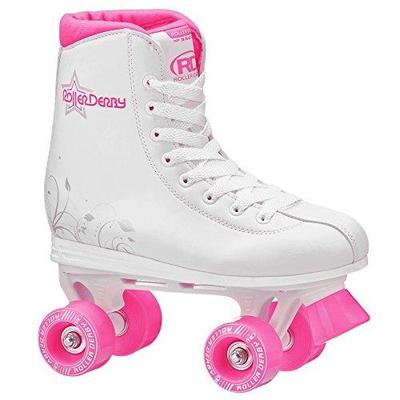 Roller Derby Roller Star 350 Girls' Quad Skates, White/Pink
