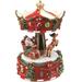 Northlight Seasonal 6.5" Musical Revolving Santa in Sleigh & Reindeer Christmas Carousel Resin | 6.25 H x 4.25 W x 4.25 D in | Wayfair 32259941