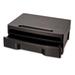 OfficeMate International Corp OIC22502 Monitor Stand W-Drawer- Removable Divd- 4-CT- Black