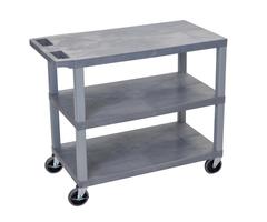 Luxor Luxor EC222 18" x 32" Cart with 3 Flat Shelves