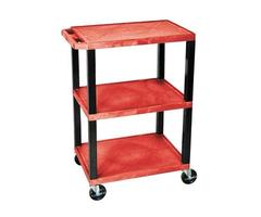H. Wilson Colorful Plastic Utility Cart - Red