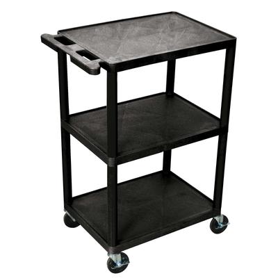 H. Wilson Utility Cart - 3 Shelves Structural Foam Plastic HE42-B HE42B