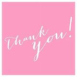 Bubblegum Pink Whimsical Thank You Square Favor Labels 40-Pack