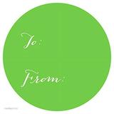 Kiwi Green Whimsical To/From Circle Gift Labels 40-Pack