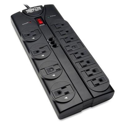 TRIPP Lite TLP1208TEL Surge Suppressor, 12 Outlets, 8 ft Cord, 2160 Joules, Silver