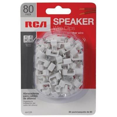 RCA Speaker Wire Clips (Cable Clip - White - 80 Pack)