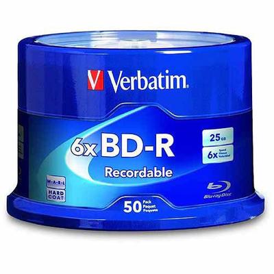 Verbatim BD-R 25GB 6X Branded 50p Spind