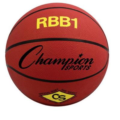 Champion Sports RBB1RD Rubber Basketballs - Red