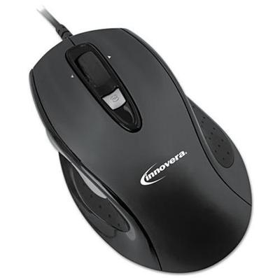 Innovera Full-Size Wired Optical Mouse - BlueTrack - Cable - Black - USB - Computer - Scroll Wheel -