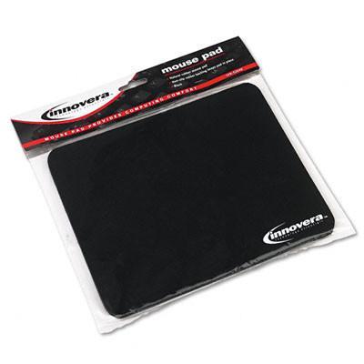 Innovera Rubber Mouse Pad, Nonskid Rubber Base, 9-1/4 x 7-3/4, Black # IVR52448