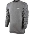 Nike Mens' Nike Sportswear Club Crew Long Sleeved T-Shirt, Grey Heather/White,Medium