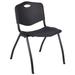 Regency Seating M 30H Armless Stackable Plastic Chair with Handle - Set of 8 - Black, 4700bk8pk-reg,