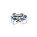 Regency TB36RNDPL44BE 36 inch Round Laminate Table, Maple & Cain Base With 4 Blue Zeng Stack Chairs