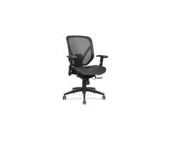 Lorell Mesh Seat/back Mid-back Chair - Black Seat - Black Back - Plastic Frame - 27" X 25.6" X 42.5"