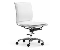 Zuo Modern Lider Plus Armless Office Chair In White