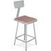 National Public Seating 6300 Square Stool w/ Backrest - Adjustable Height (19" - 27" H)