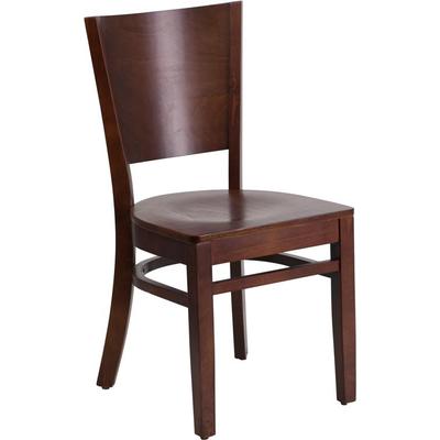 Flash Furniture - Lacey Series Solid Back Walnut Wooden Restaurant Chair - XU-DG-W0094B-WAL-WAL-GG