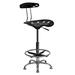 Flash Furniture - Vibrant Black and Chrome Drafting Stool with Tractor Seat LF-215-BLK-GG