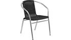Flash Furniture Aluminum and Black Rattan Commercial Indoor-Outdoor Restaurant Stack Chair