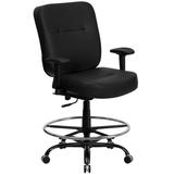 Flash Furniture Big & Tall Black Leather Drafting Stool With Arms And Extra Wide Seat screenshot. Chairs directory of Office Furniture.