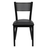 Flash Furniture Black Grid Back Metal Restaurant Chair With Black Vinyl Seat screenshot. Chairs directory of Office Furniture.