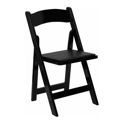 Flash Furniture Black Wood Folding Chair With Vinyl Padded Seat