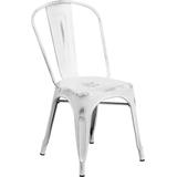 Flash Furniture Distressed White Metal Indoor-Outdoor Stackable Chair, ET-3534-WH-GG screenshot. Chairs directory of Office Furniture.