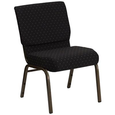 Flash Furniture Extra Wide Black Dot Patterned Stacking Church Chair