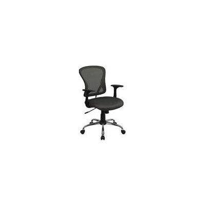Flash Furniture H-8369F-DK-GY-GG Mid-Back Dark Gray Mesh Office Chair with Chrome Finished Base
