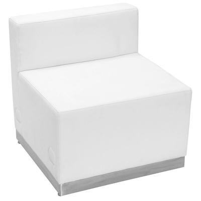 Flash Furniture HERCULES Alon Series White Leather Chair with Brushed Stainless Steel Base, ZB-803-C