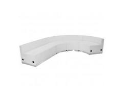 Flash Furniture HERCULES Alon Series White Leather Reception Configuration 4 Pieces, ZB-803-760-SET-