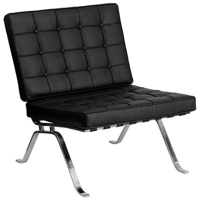 Flash Furniture HERCULES Flash Series Black Leather Lounge Chair with Curved Legs, ZB-FLASH-801-CHAI