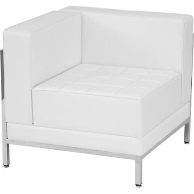 Flash Furniture HERCULES Imagination Series Contemporary White Leather Left Corner Chair with Encasi